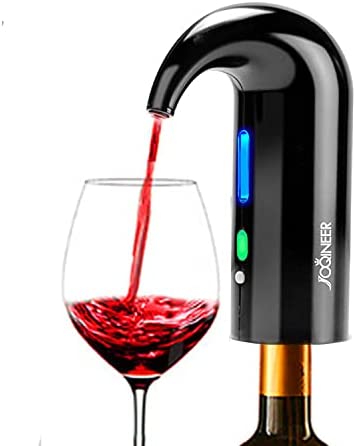 JOQINEER Aérateur de vin électrique décanteur,Bouchon Distributeur de vin Automatique Carafe à décanter,Verseur aérateur de verseur de decanteur a vin Carafe à vin Aérateur Fiche Technique et Prix au Maroc