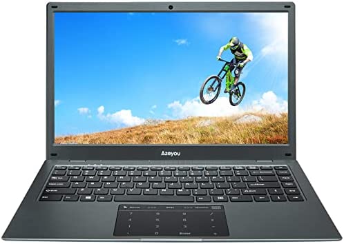 Azeyou Ordinateur portable 14", ordinateur portable Windows 11, Intel Celeron N4020, 4 Go DDR4, 64 Go eMMC, double bande Wi-Fi, Bluetooth, USB 3.0, disposition de QWERTZ,Gris Fiche Technique et Prix au Maroc