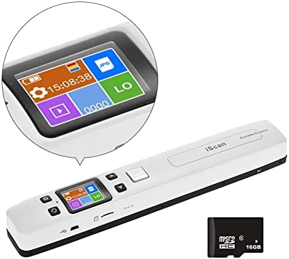 Scanner de documents A4, écran couleur de 1,8 pouces, scanner portable for reçus de photos professionnelles en 1050 DPI, numérisation à plat, sélection de format JPG/PDF, carte SD 16 Go incluse, batte Fiche Technique et Prix au Maroc