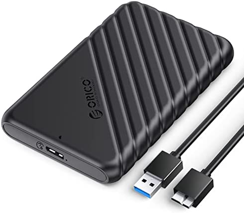 ORICO Boitier Disque dur 2.5'', USB 3.0 Boitier Externe Disque 5Gbps pour SATA HDD et SSD de 2,5'' et 7/9.5 mm, accélération UASP, TRIM, sans Outils(Noir) Fiche Technique et Prix au Maroc