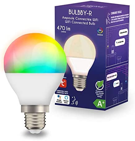 Objet connecté - Ampoule connectee - Ampoule LED connectée - Ampoule connectée E27 - Ampoule Alexa et Google Home - Ampoule Color Bulbby R - 5 Watts - 16 millions de couleurs Fiche Technique et Prix au Maroc