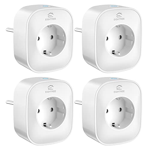 Prise Connectée WiFi (Type F), Prise Intelligente EIGHTREE, Compatible avec Alexa, Google Home, SmartThings, Suivi de la Consommation d'énergie, Wi-Fi 2,4 GHz Requis, 16A, 3680W, Pack de 4 Fiche Technique et Prix au Maroc