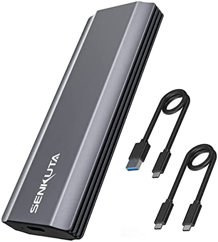 SENKUTA Boîtier SSD M.2 NVME avec USB 3.2 Gen 2 (20 Gbps), boîtier de Disque Dur en Aluminium pour M.2 NVMe/SATA SSD (2230, 2242, 2260, 2280) de M-Key ou M+B Key Fiche Technique et Prix au Maroc