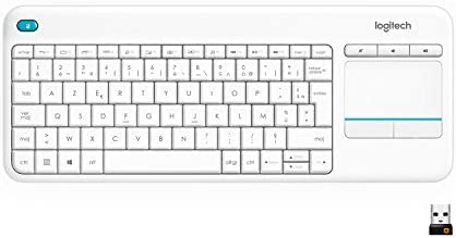 Logitech K400 Plus Clavier Sans Fil Touch TV Avec Contrôle Média et Pavé Tactile, Clavier HTPC pour PC connectés TV, Windows, Android, Chrome OS, Ordinateur Portable, Clavier Français AZERTY - Blanc Fiche Technique et Prix au Maroc