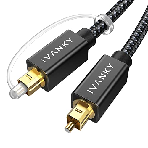 IVANKY Câble Optique Audio Numérique en Nylon Tressé équipé de Fils de Japon TORAY - Câble Fibre Optique Toslink pour HiFi Home Cinéma, Barre de Son, TV, PS4, PS3, Xbox, Freebox et Plus - 1m/Gris Avis, Fiche Technique et Prix au Maroc