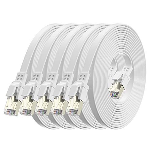 BAHIWOM Câble Ethernet Cat8 0,5m 5 Pièces, 40 Gbit/s 2000 MHz Câble Réseau Gigabit LAN Haute Vitesse Avec RJ45 et Connecteur Plaqué or Câble Internet pour Routeur Switch Laptop PS5 TV-Blanc Avis, Fiche Technique et Prix au Maroc