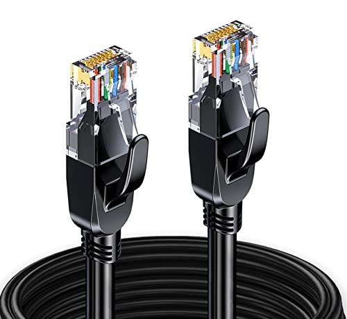 Elfcam® - 12m Câble Réseau Ethernet RJ45 Cat 7, Paire Torsadée Blindée SFTP 100% Cuivre, 6mm Diamètre de Câble, 28 AWG Câble Rond & Noir (12M) Avis, Fiche Technique et Prix au Maroc