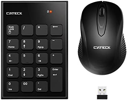 CATECK Combo Clavier numérique et Souris, Mini USB 2.4G Clavier numérique et Souris avec récepteur USB pour Ordinateur Portable, PC de Bureau et Notebook - Juste Un récepteur USB Fiche Technique et Prix au Maroc