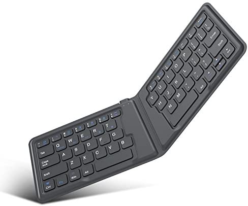 MoKo Clavier Pliable Universel, Clavier sans Fil Rechargeable Portable Ultra-Mince Bluetooth pour iPad, iPhone, Compatible avec iOS, Android et Windows, Clavier en Version Américaine QWERTY - Gris Fiche Technique et Prix au Maroc