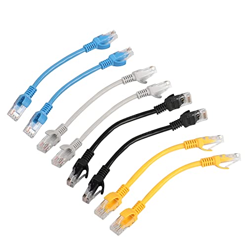 RIIEYOCA Lot de 8 câbles de raccordement Ethernet Cat5e courts, cordon réseau LAN RJ45 sans accroc pour routeur, modem, commutateur, serveur - Couleurs mélangées - 0,15 m Avis, Fiche Technique et Prix au Maroc