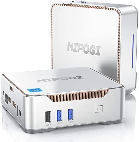 NiPoGi Mini PC 16Go RAM 512Go ROM, 12th Gen Intel Alder Lake-N95 3,40GHz Ordinateur de Bureau Windows 11 Pro, GK3 Plus Mini Tour PC avec 2X HDMI+VGA 4K Triple Affichage/WiFi 5/RJ45 pour Bureau,Étude Fiche Technique et Prix au Maroc