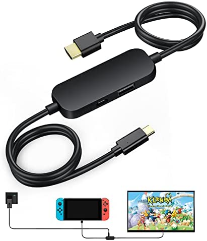 Tefelan Switch TV Dock, Station d'accueil SwitchTV Portable Mini Adaptateur pour Nintendo Switch/OLED/Steam Deck Compatible Con HDMI 4K, Type-C,Porta USB mit Windows/Mac Fiche Technique et Prix au Maroc