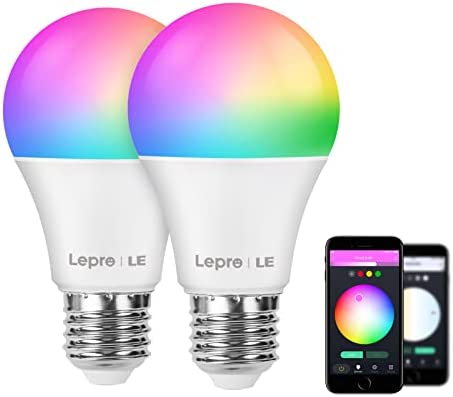 Lepro Ampoule E27 Connectée RGB+2700K-6500K Dimmable, Ampoule Wifi RGBWW 9W 806LM (Equivalent de 60W) Compatible avec Alexa/Echo/Google Home-2pcs Fiche Technique et Prix au Maroc