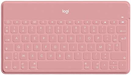 Logitech Keys-To-Go Clavier Bluetooth sans Fil pour iPhone, iPad, Apple TV, Ultra-Portable, Ultra-Léger, Raccourci Clavier, Clavier AZERTY Francais - Rose Fiche Technique et Prix au Maroc