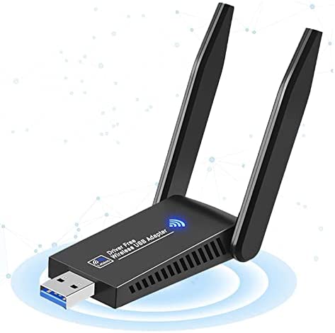 Adaptateur Wi-Fi 1300 Mbit/s, clé Wi-Fi double bande 2,4 G/5,8 G avec 2 antennes 5 dBi, mini adaptateur sans fil pour ordinateur de bureau, ordinateur portable, Windows 7/8/10/11 Plug and Play Fiche Technique et Prix au Maroc
