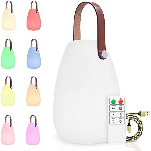 IROO Lampe de table LED extérieur avec Télécommande Blanc chaud 8 couleurs Intensité variable Lampe de Table sans fil étanche Décoration idéale pour votre maison et jardin (ronde) Fiche Technique et Prix au Maroc