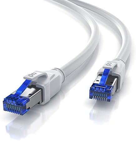 CSL Câble réseau CAT.8 15 m 40 Gbits – Câble réseau LAN – Câble Ethernet Gigabit haute vitesse – 40 000 Mbits – Blindage S/FTP PIMF fiche RJ45 Blanc Avis, Fiche Technique et Prix au Maroc