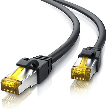 Primewire - 10m Câble réseau Cat 7 Ethernet Gigabit de 10 m - Câble Patch 10000 Mbits, Câble Gigabit local LAN 10 Gbps, Blindage S/FTP PIMF avec fiches RJ45 - Switch routeur Modem Point d'accès - Noir Avis, Fiche Technique et Prix au Maroc