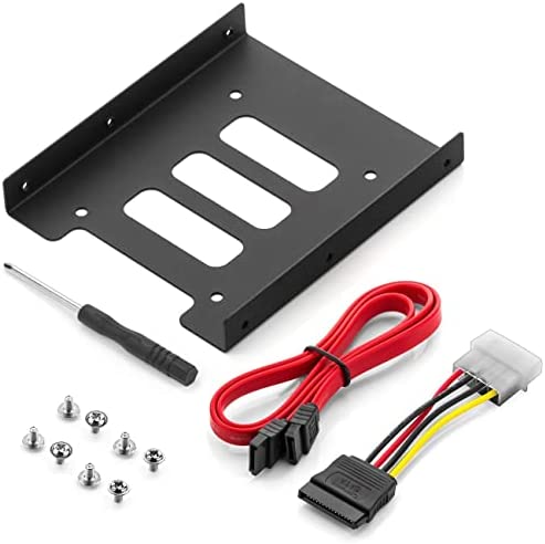 deleyCON Cadre de Montage pour Disques Durs 2,5" Adaptateur SSD vers 3,5" Cadre Amovible Cadre de Montage Rails de Support avec vis Câble SATA Adaptateur Secteur et Tournevis Fiche Technique et Prix au Maroc