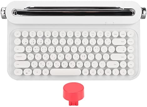 Annadue Clavier de Machine à écrire Rétro, Clavier Bluetooth Vintage à 86 Touches avec Support intégré, Clavier Portable sans Fil pour Smartphones, Tablettes, Ordinateurs Portables, PC (Blanc) Fiche Technique et Prix au Maroc