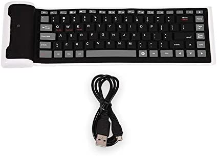 Clavier sans Fil Bluetooth, Mini Clavier étanche Portable, Clavier Ultra-Mince Pliable à 87 Touches pour Ordinateur Portable/PC/téléphone(Noir) Fiche Technique et Prix au Maroc