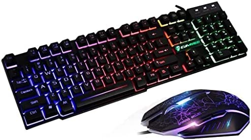 Ensemble clavier et souris T6 arc-en-ciel avec rétroéclairage USB et tapis de souris pour PC et ordinateur portable Fiche Technique et Prix au Maroc