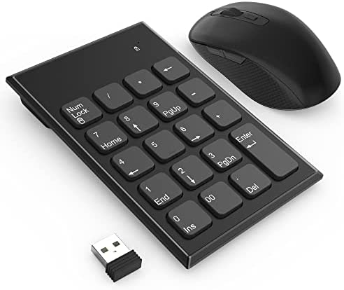 Combo pavé Numérique et Souris sans Fil 2,4 G avec 3 DPI Réglables 800/1200/1600, Clavier Souris sans Fil Portable Ultra Fin pour PC Portable, Ordinateur de Bureau et Notebook, avec Un Récepteur USB. Fiche Technique et Prix au Maroc