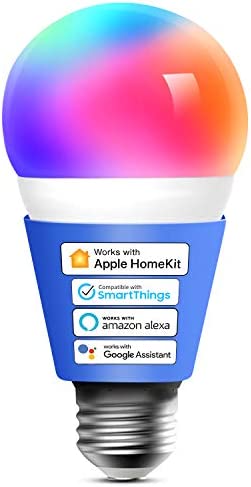 meross Ampoule Connectée, LED Intelligente Compatible avec Apple HomeKit, Siri, Alexa, Google Home et SmartThings, E27 2700K-6500K RGBCW Ampoule Wi-Fi Dimmable Multicolore (1) Fiche Technique et Prix au Maroc