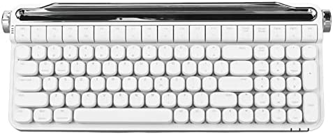 Clavier Mécanique, 100 Touches BT Modes Filaires sans Fil Compact PC Rétro Clavier, Clavier de Jeu RVB, pour Ordinateur Portable, pour Win, pour Android, pour iOS (Blanc) Fiche Technique et Prix au Maroc