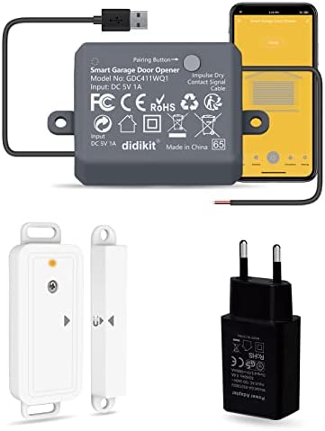 didikit Ouvre-Porte de Garage Connecté WiFi, Capteur sans Fil, Interrupteur de Porte Intelligent, Compatible avec Google Home Alexa, Kits Smart Module pour Portail Coulissant Fiche Technique et Prix au Maroc