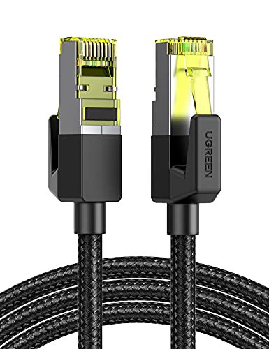 UGREEN Cat 7 Câble Ethernet Réseau RJ45 10Gbps 600MHz Double Blindage Noyau de Cuivre Nylon Tressé Compatible avec Routeur Switch Modem Décodeur TV Box PS5 PS4 Xbox Console de Jeux PC (5M) Avis, Fiche Technique et Prix au Maroc