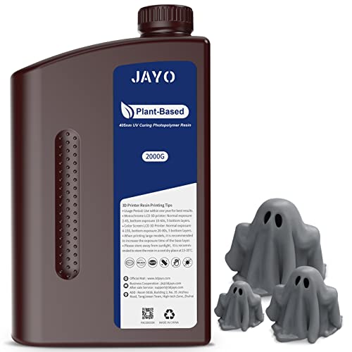 JAYO Résine pour Imprimante 3D 2KG, Résine à Base de Plante pour Imprimante 3D, Résine Standard UV 405 nm pour Impression 3D LCD/DLP/SLA 4K/6k/8K, Faible odeur & haute précision, Gris foncé 2000g Fiche Technique et Prix au Maroc