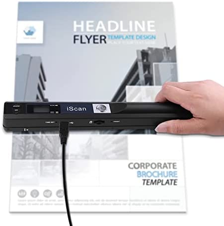 Houkiper Scanner Portable, Scanner De Documents Portable A4 Images Scanner Scanner d'images Portable USB Sélection de Format JPG/PDF-300 dpi / 600 dpi / 900 dpi Fiche Technique et Prix au Maroc