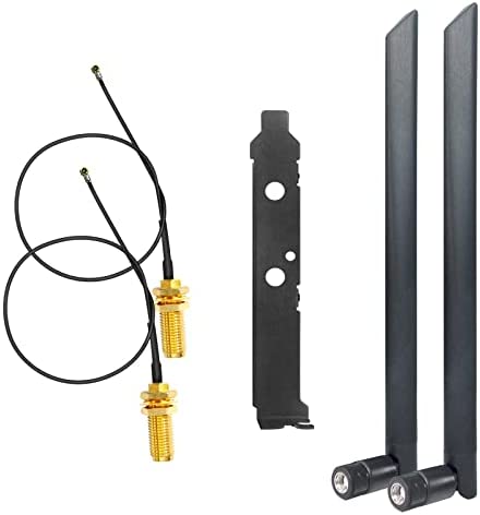 KEEKU Antenne WiFi Kit 5Dbi RP-SMA Mâle Bi-Bande 2.4GHz /5GHz, 2X Antenne WLAN Gain + 19cm RP SMA Femelle Pigtail Câble IPEX M.2 pour Routeur Réseau sans Fil/Booster WiFi/Caméra Sécurité WiFi Fiche Technique et Prix au Maroc
