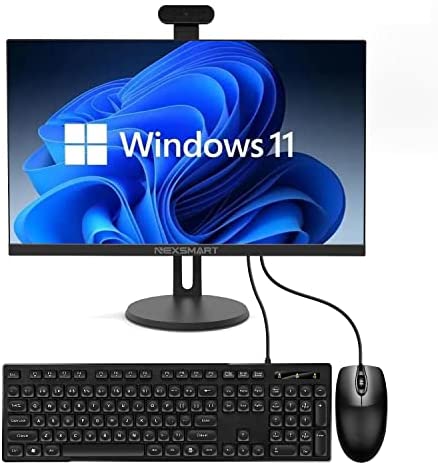 Ordinateur Tout-en-Un 24'' Intel i7 Quad-Core Windows 11 Pro Gaming PC avec caméra détachable Ajustable à 270 degrés 8G RAM 512G SSD IPS HD Display (Jusqu'à 3 GHz) Dual Band WiFi Bluetooth 4.2(Noir) Fiche Technique et Prix au Maroc