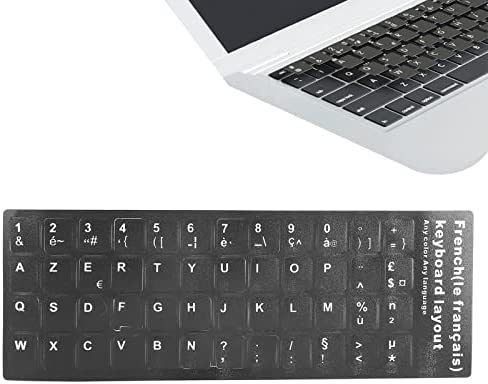 Agatige 1PC Autocollants de Clavier, Autocollants de Remplacement de Lettres de Clavier français Fond Noir avec Lettres Blanches pour Ordinateur de Bureau PC Portable Fiche Technique et Prix au Maroc