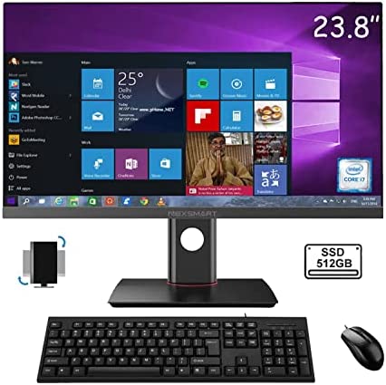 Ordinateur de Bureau Tout-en-Un 23,8 Pouces avec Intel Core i7-4785T Ordinateur Tout-en-Un Windows 11 Pro Préinstallé 8GB RAM 512GB SSD Soutien Dual Band WiFi Blutooth 4.2 Noir(Écran Non Tactile) Fiche Technique et Prix au Maroc