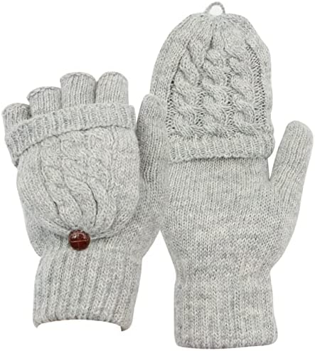 VEGCOO Mitaine Femme Hiver Chaud, Mitaine avec Couverture Demi-doigts en Tricot Mitaine Convertibles à Deux Formes Fiche Technique et Prix au Maroc