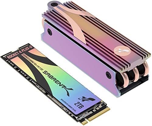 Sabrent Gaming M.2 NVMe SSD 2To avec Dissipateur Thermique, SSD Interne 7300 Mo/s en Lecture, PCIe 4.0 7 Go/s Disque Dur Interne pour Les Joueurs, Compatible avec Playtation 5, Console PS5 Fiche Technique et Prix au Maroc