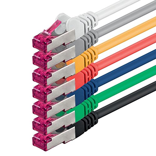 0,5m - 7 couleurs - 7 pièces - CAT6a Câble Ethernet Set - Câble Réseau RJ45 10000 Mo/s câble de Patch LAN Câble CAT 6a S-FTP PIMF 500 MHz sans halogène compatible avec CAT 5e / CAT 6 / CAT 7 Avis, Fiche Technique et Prix au Maroc