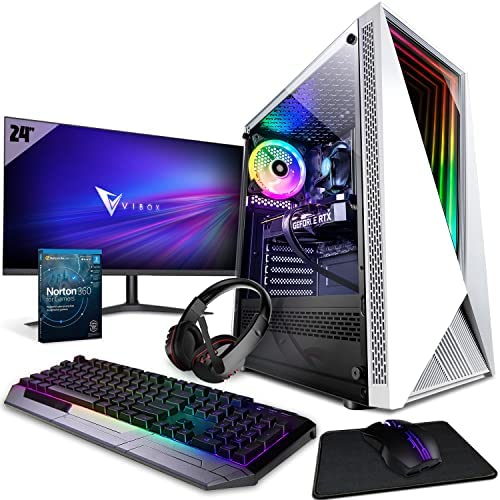 VIBOX IV-8 PC Gamer - 24" Écran Pack - 8 Core Intel i7 11700F Processeur 4.9GHz - Nvidia RTX 3050 8Go - 16Go RAM - 240Go SSD - 1To Disque Dur - Windows 11 - WiFi Fiche Technique et Prix au Maroc