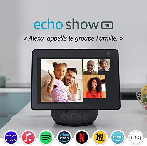 Echo Show 10 (3e génération), Écran connecté HD avec mouvement et Alexa, Anthracite Fiche Technique et Prix au Maroc