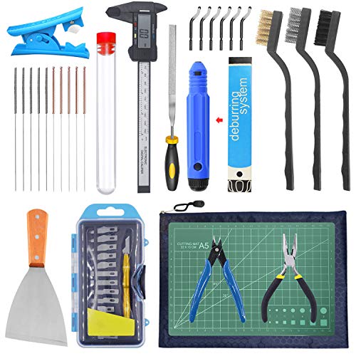 HAWKUNG 42 Pièces Kit D'outils D'imprimante 3D, Outil Debur, Pied à Coulisse Numérique et Autres Outils Avec Sac de Rangement pour le Retrait, le Nettoyage, la Finition du Modèle D'impression 3D Fiche Technique et Prix au Maroc