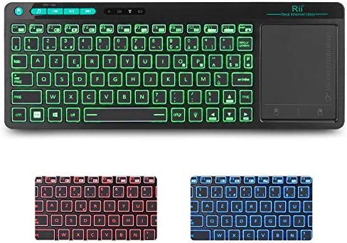 (Nouvelle génération) Rii K18+RGB Clavier sans Fil Français (AZERTY) Clavier de Bureau Clavier bureautique avec Souris Tactile de Grande Taille Intégrée Wireless, Batterie Li-ION Rechargeable Fiche Technique et Prix au Maroc