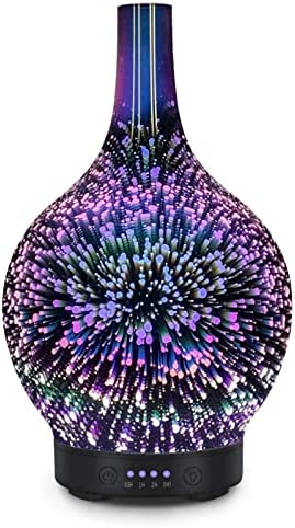 Diffuseur d'huiles essentielles Diffuseur d'air électrique Humidificateur pour huiles essentielles Diffuseur d'arôme à ultrasons 100 ML Arrêt Automatique pour Bureau à Domicile Spa (3D-Glass) Fiche Technique et Prix au Maroc