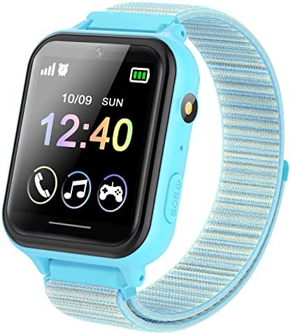 PTHTECHUS Montre Connectée Enfant, Montre Enfant Fille Garçon avec Sangle en Nylon 10 Jeux SOS MP3 Musique Caméra Vidéo Réveil Chronomètre Calendrier Calculatrice, Cadeaux pour Garçons et Filles Fiche Technique et Prix au Maroc