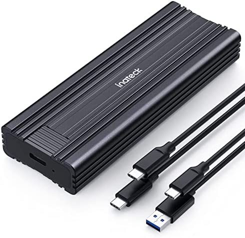 Inateck Boîtier Disque Dur M.2 NVMe, Transmission de 10Gbps, M.2 SATA et NVMe SSD Soutenus (2242, 2260, 2280) avec câbles USB A vers C et USB C vers C, FE2025_Black Fiche Technique et Prix au Maroc