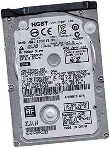 HGST Disque Dur 500Go SATA 2.5" HTS725050A7E635 SH20E38257 45K0687 0J38655 8Mo Fiche Technique et Prix au Maroc