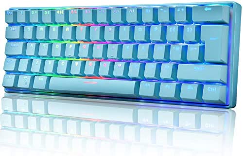 UK61 60% véritable Clavier de Jeu mécanique Type C Filaire 61 Touches LED rétro-éclairé USB Clavier étanche rétro-éclairage RVB Touches Anti-ghosting pour Ordinateur/PC/Ordinateur Portable/Mac Fiche Technique et Prix au Maroc