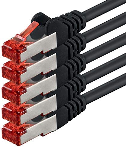 2m - noir - 5 pièces - CAT6 Câble Ethernet Set - Câble Réseau RJ45 10/100 / 1000 Mo/s câble de Patch LAN Câble |CAT 6 S-FTP PIMF 250 MHz compatible avec CAT 5 / CAT 6a / CAT 7 Avis, Fiche Technique et Prix au Maroc